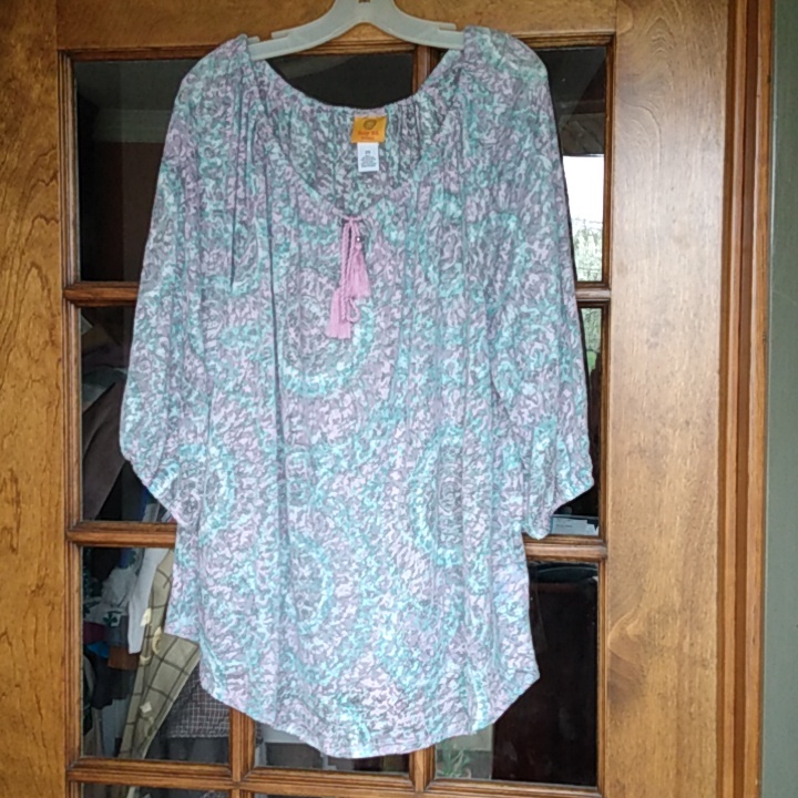 Ruby Red 2x Sheer Blouse